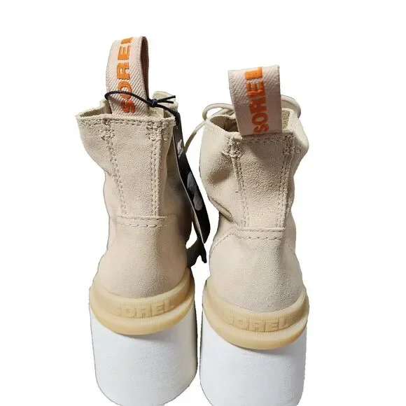 SOREL Hi-Line Waterproof Lace Up Leather Boot in Chalk Size 7 - Picture 7 of 11